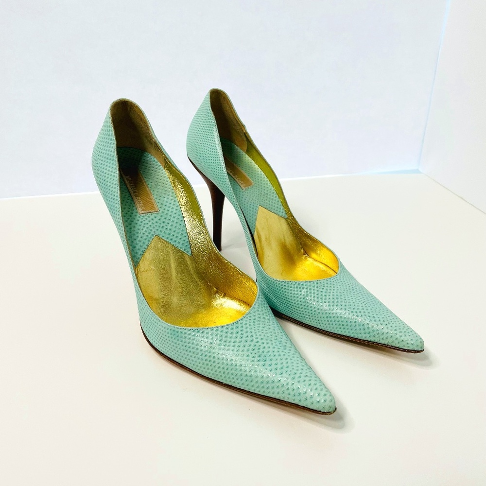 10 Michael Kors Tiffany Blue / Teal Pointed Toe Heels